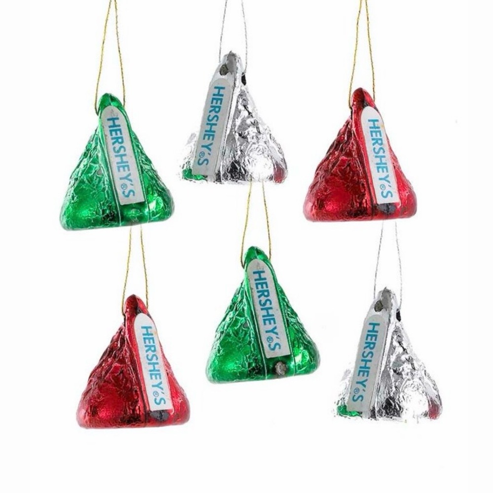 Kurt Adler Miniature Hershey Kisses Ornaments (one set of 6 Hershey ornaments)